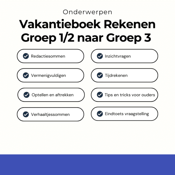 Vakantie Rekenen Groep 1/2 naar Groep 3.