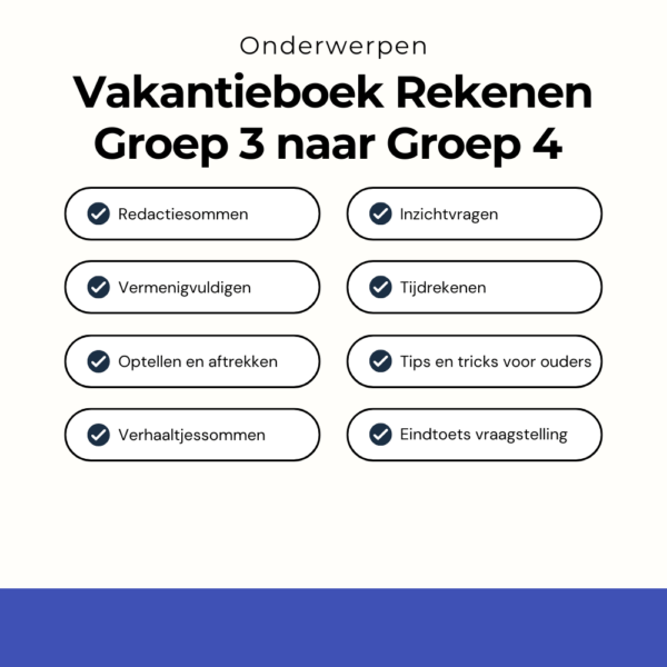 Vakantieboek Rekenen Groep 3 naar Groep 4.