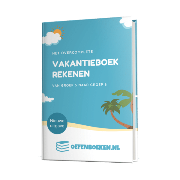 Mockup Het Overcomplete Vakantieboek Rekenen van groep 5 naar groep 6.
