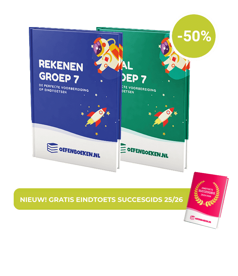 Mockup Rekenen en Taal oefenboeken Groep 7.