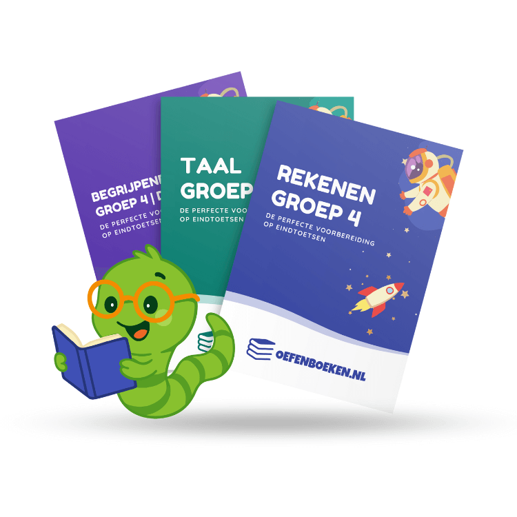 Oefenboeken voor groep 4 met rekenen, spelling en lezen, geschikt om thuis te oefenen