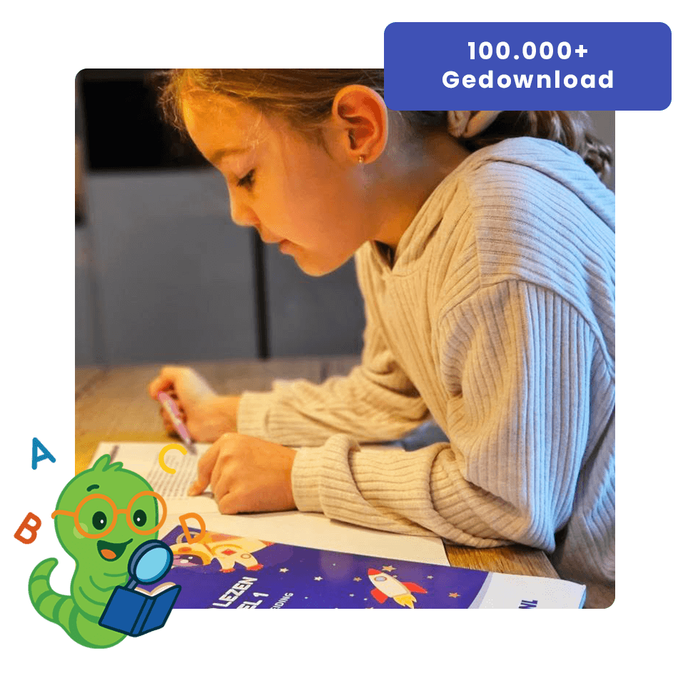 Kind dat oefent met begrijpend lezen werkbladen voor de basisschool