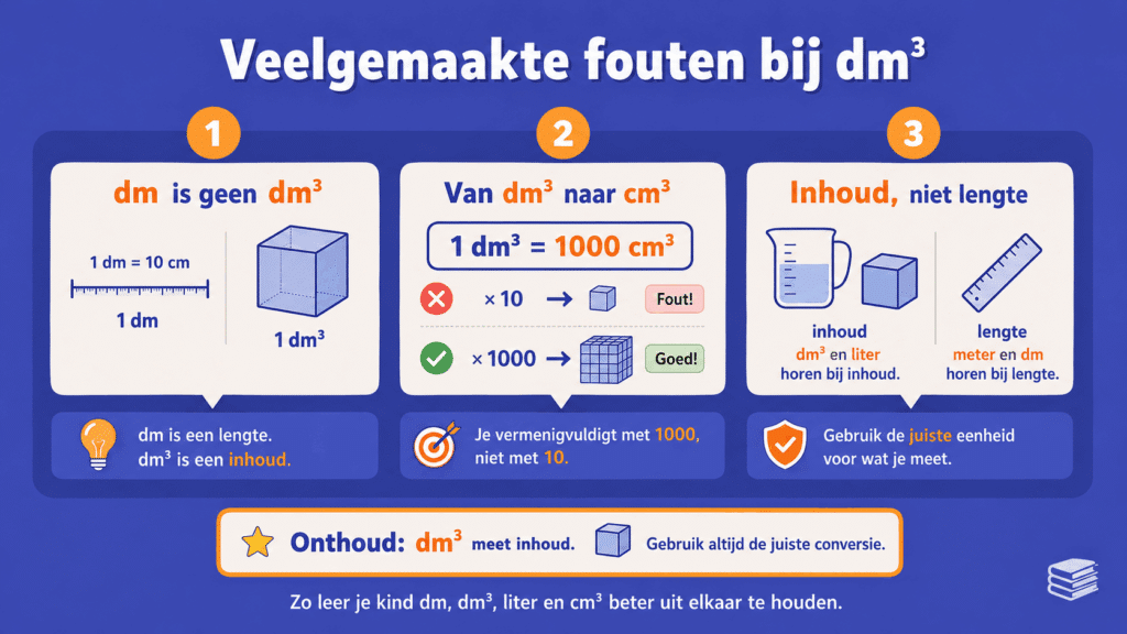Veelgemaakte fouten bij dm³ uitleg voor kinderen